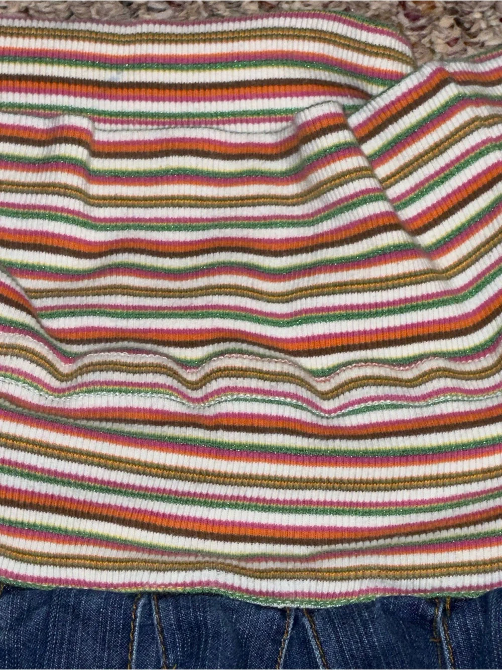 Girls size 6 6x/7 Striped Knit Waist Denim Pleated Skort skirt/shorts